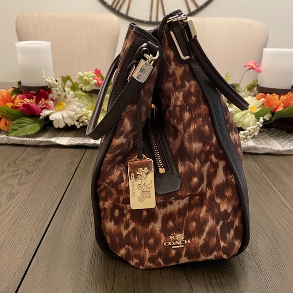 Coach Madison OCELOT LEOPARD  FABRIC PHOEBE Purse - Picture 4 of 11